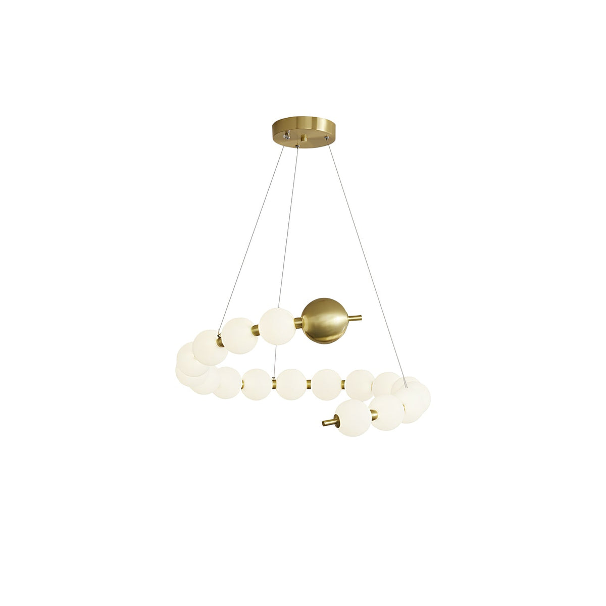 Coralyn Brass Acrylic Pearl LED Chandelier