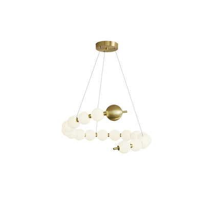 Coralyn Brass Acrylic Pearl LED Chandelier