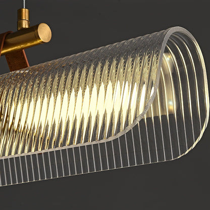 Talvi Linear LED Acrylic Chandelier detail close up
