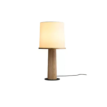 Tamsen Wood Base Fabric Shade Table Lamp