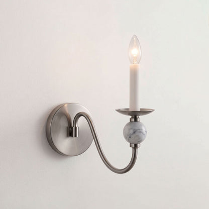 Brisa marble ball wall sconce in Brushed Nickel