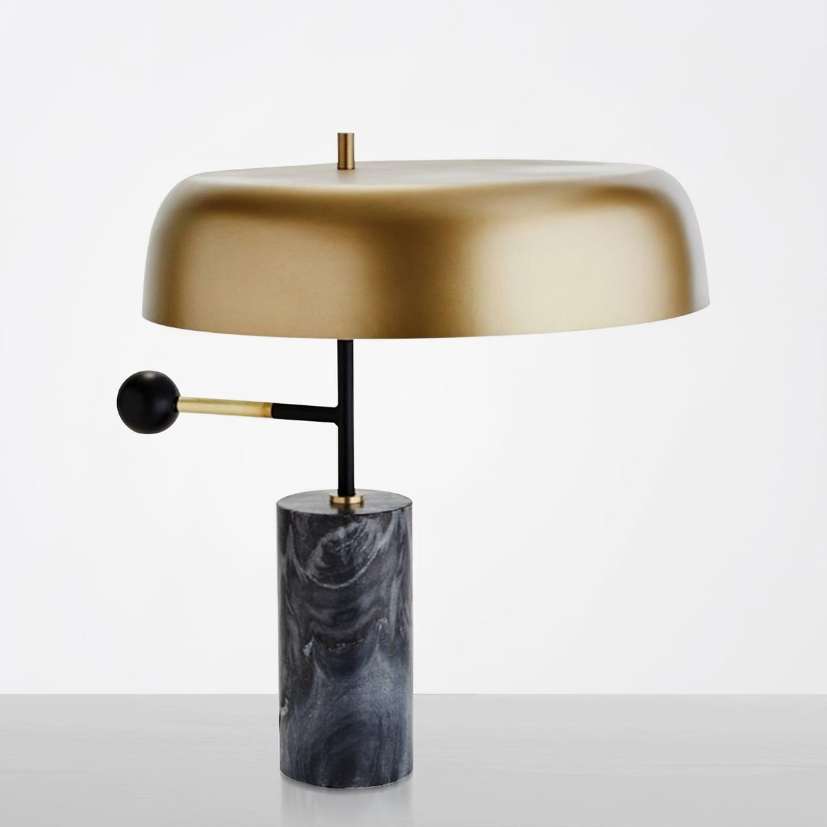 Barclay marble table lamp with gold dome shade