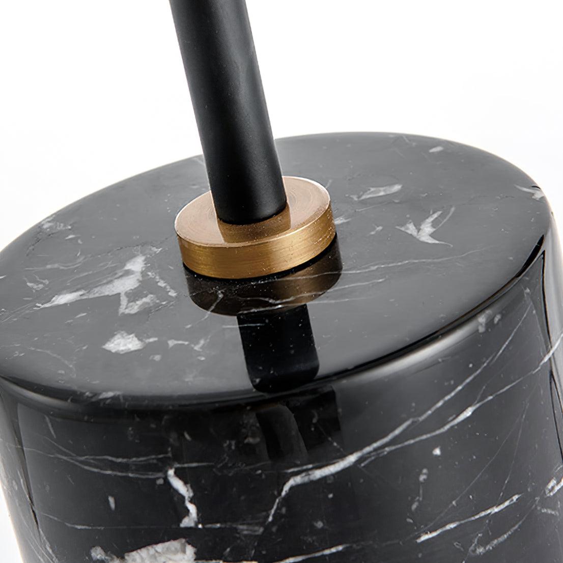 Barclay table lamp close up of the black marble base