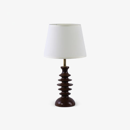 Wendell Walnut Wood Linen Shade Table Lamp