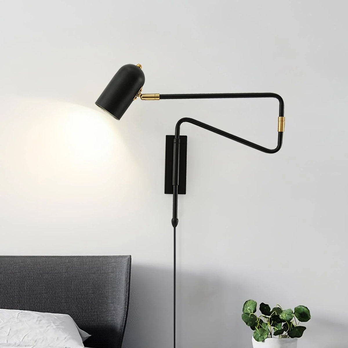 Swivo Plug In Swing Arm Wall Lamp