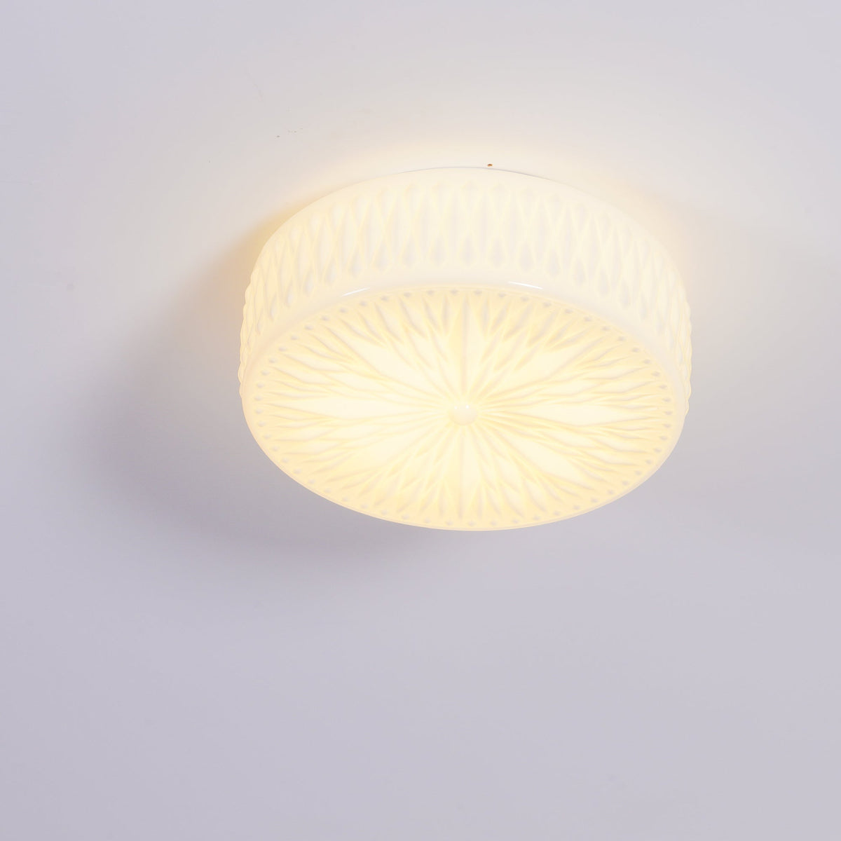 Celestine Glass Drum LED Flush Mount Ceiling Light