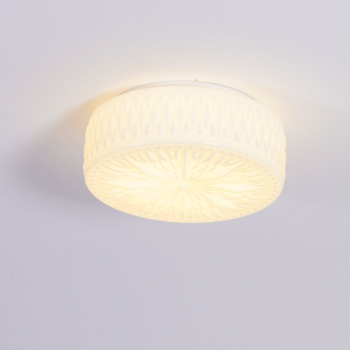 Celestine Glass Drum LED Flush Mount Ceiling Light