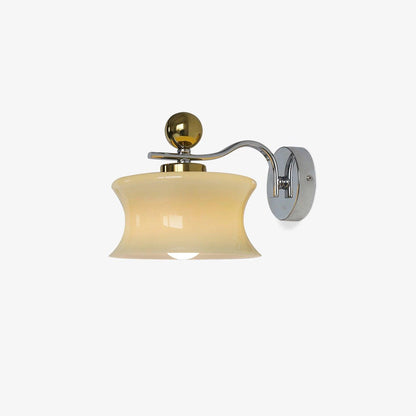 Lucienne Glass Drum Shade Gold Wall Sconce