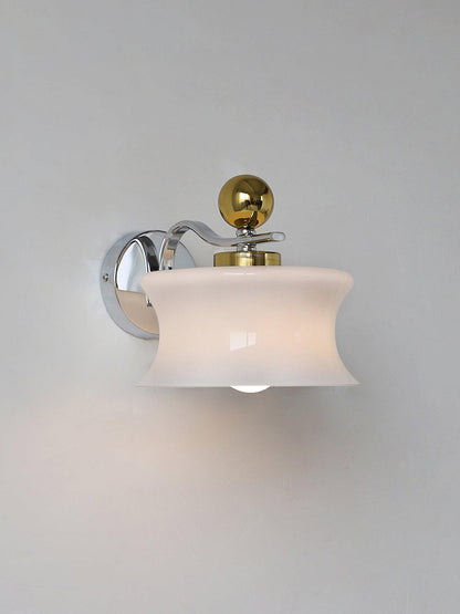 Lucienne Glass Drum Shade Gold Wall Sconce
