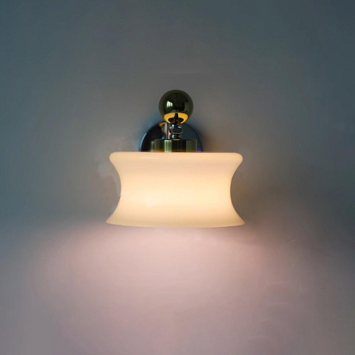 Lucienne Glass Drum Shade Gold Wall Sconce