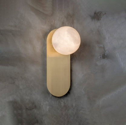 Corisande Alabaster Globe Copper Wall Sconce