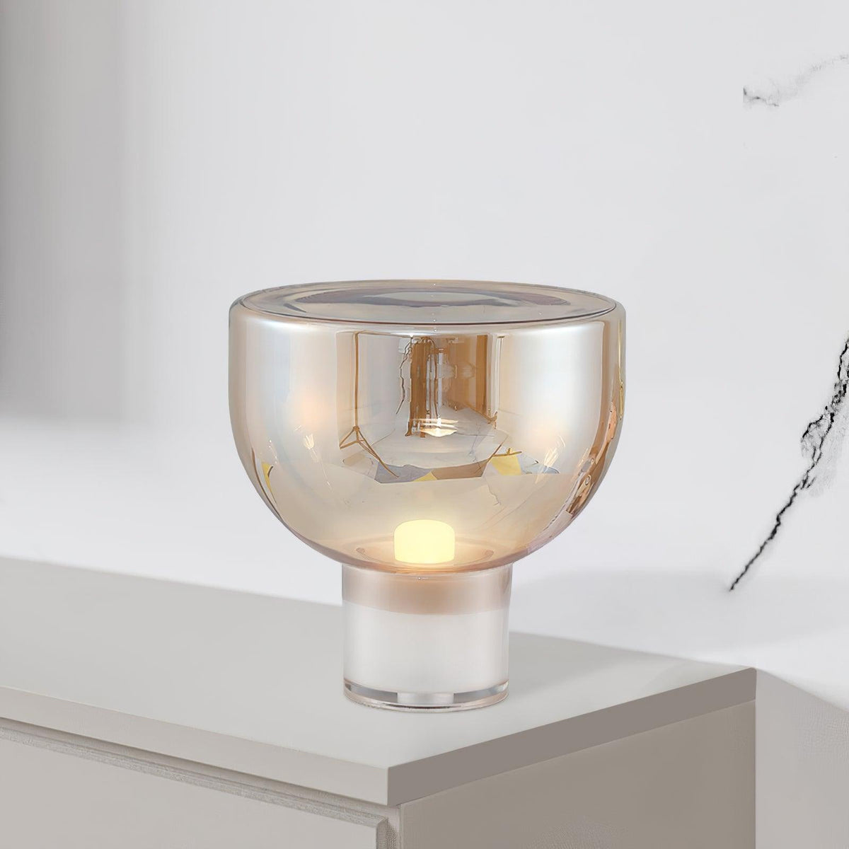 Ambrette Glass Bowl Table Lamp