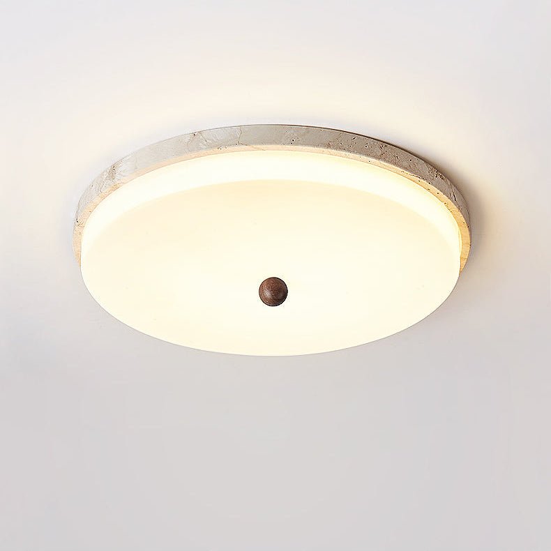 Saverio Travertine Ring LED Flush Mount Ceiling Light