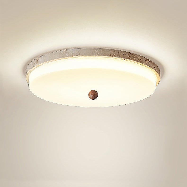 Saverio Travertine Ring LED Flush Mount Ceiling Light