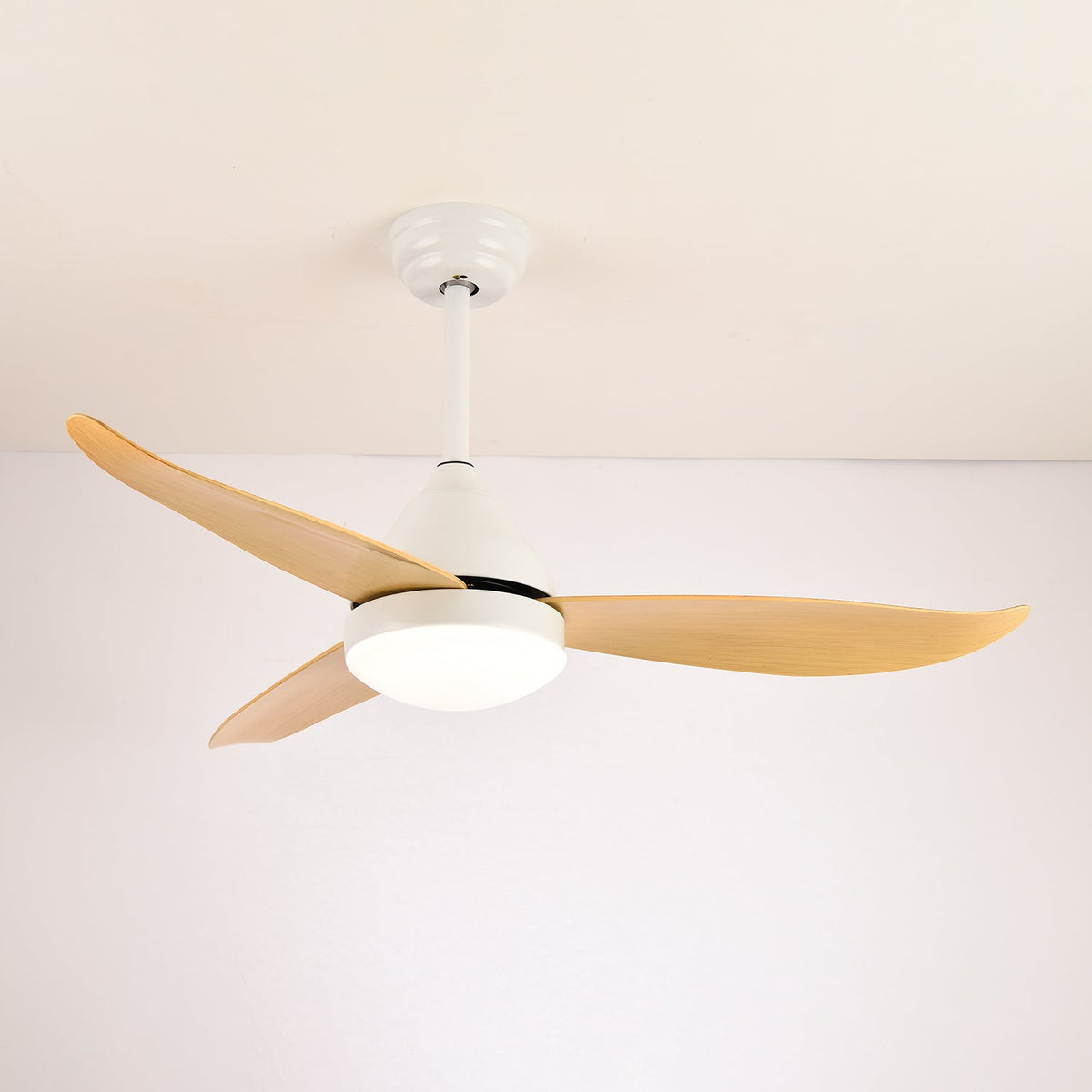 Alize Light Wood Three Blade LED Ceiling Fan Light