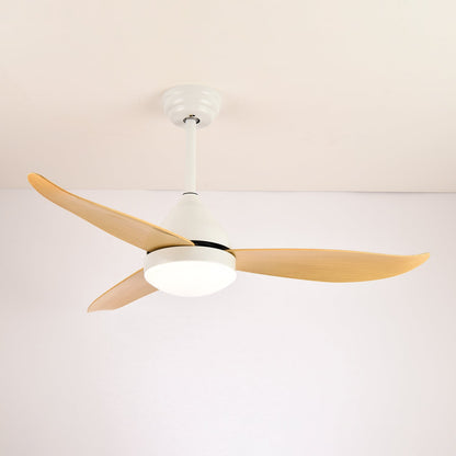 Alize Light Wood Three Blade LED Ceiling Fan Light