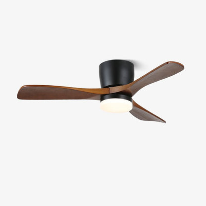 Ilona Low Profile Wood Blade LED Ceiling Fan Light