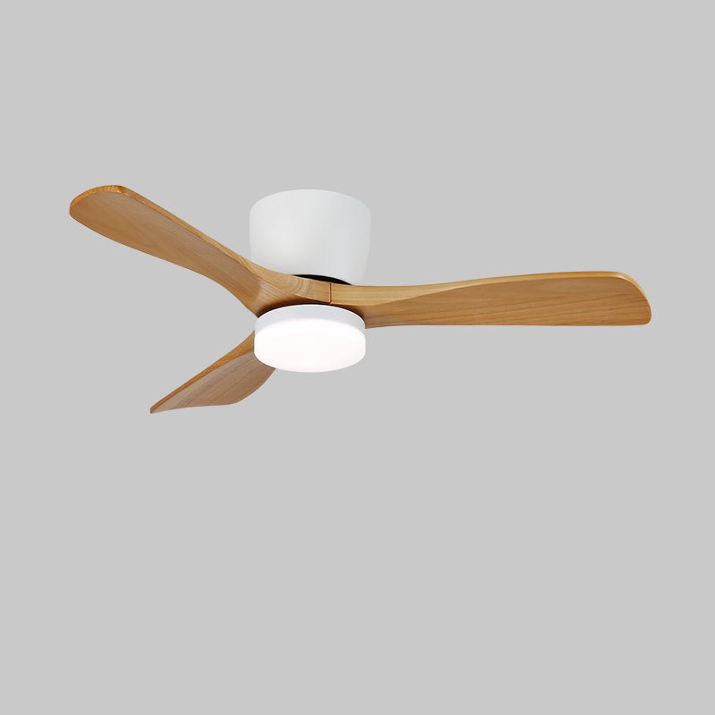 Ilona Low Profile Wood Blade LED Ceiling Fan Light