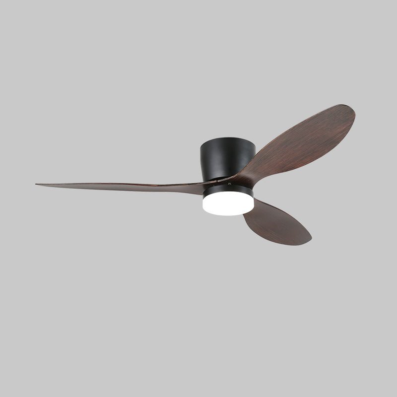 Ilona Low Profile Wood Blade LED Ceiling Fan Light