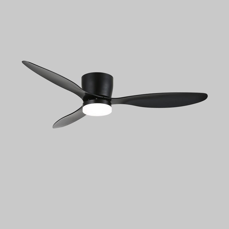 Ilona Low Profile Wood Blade LED Ceiling Fan Light