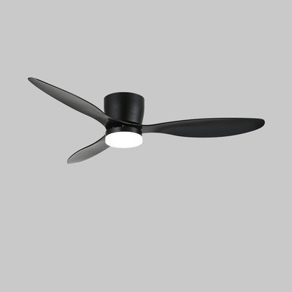 Ilona Low Profile Wood Blade LED Ceiling Fan Light