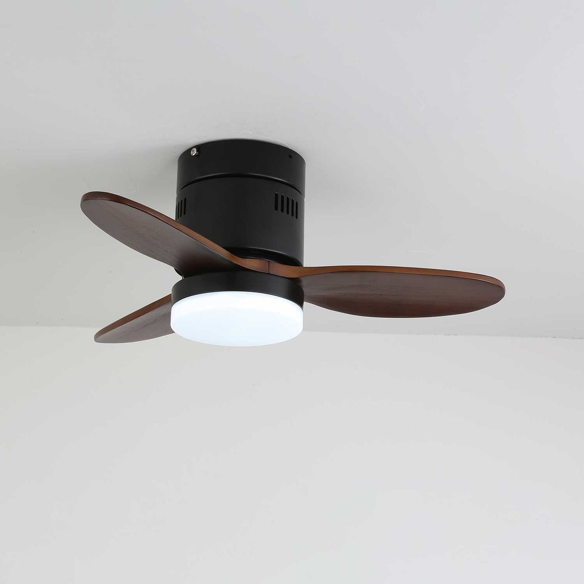 Joliette Low Profile Wood Blade LED Ceiling Fan Light
