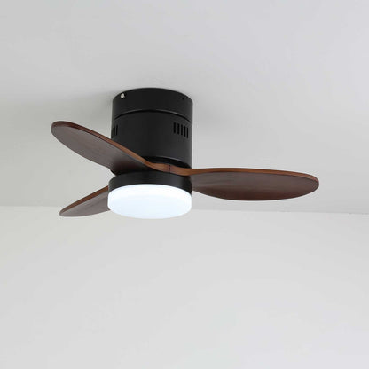 Joliette Low Profile Wood Blade LED Ceiling Fan Light