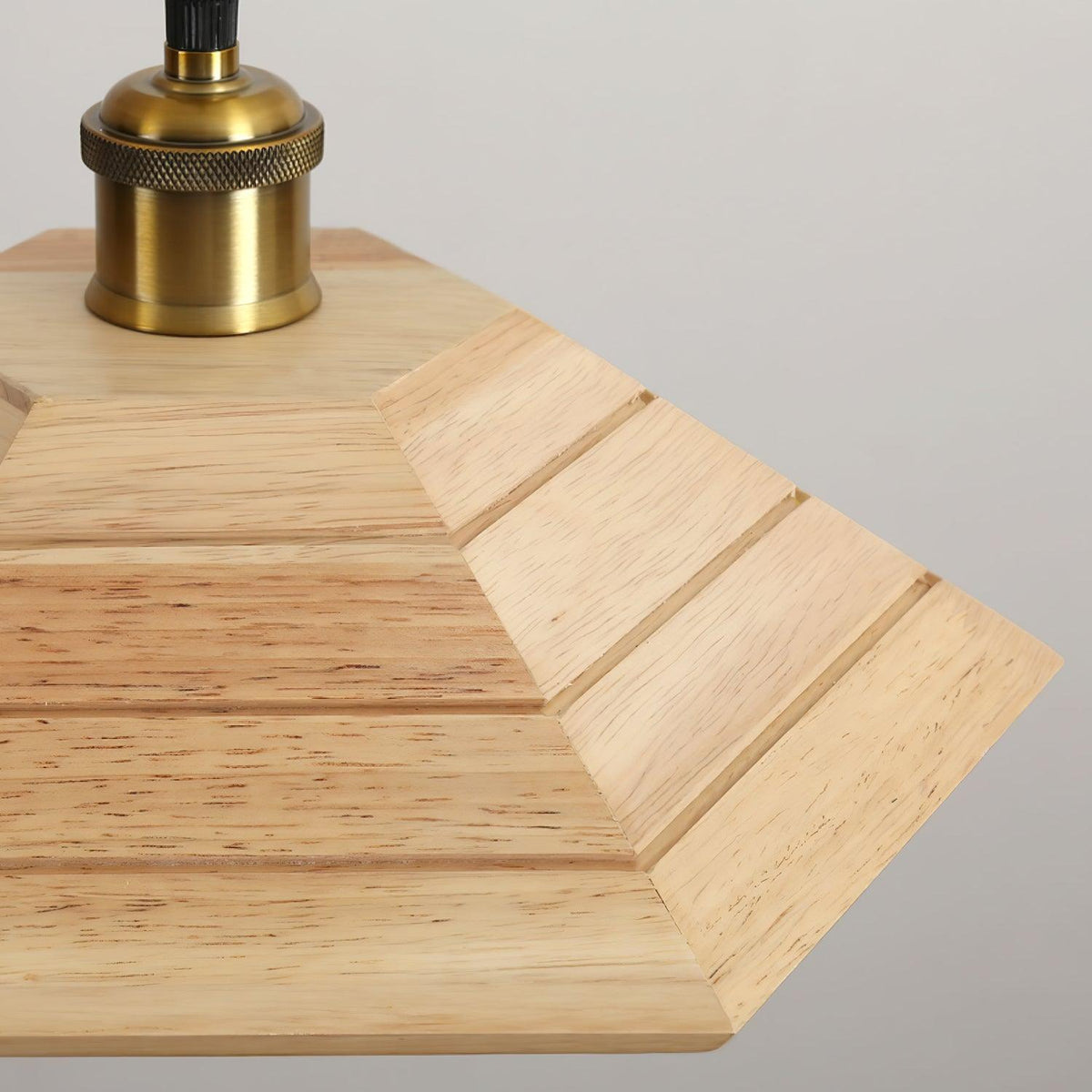Vespera Umbrella Wood and Gold Pendant Light