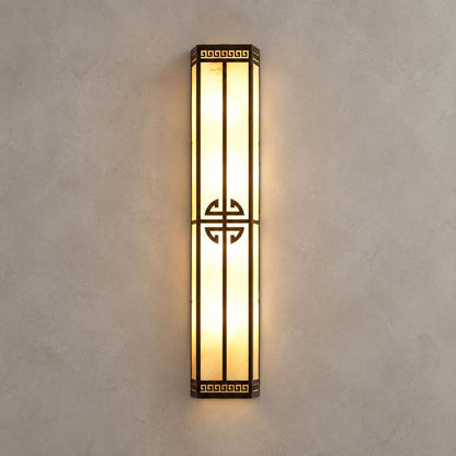 Wrenna Tall Alabaster Outdoor LED Wall Light