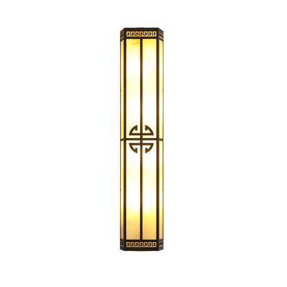 Wrenna Tall Alabaster Outdoor LED Wall Light