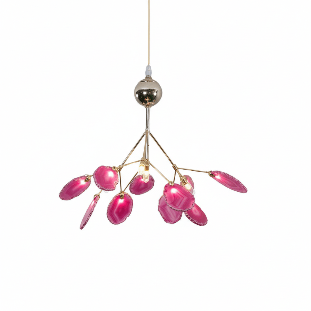 Calliste Natural Agate Rose Gold Branch Chandelier