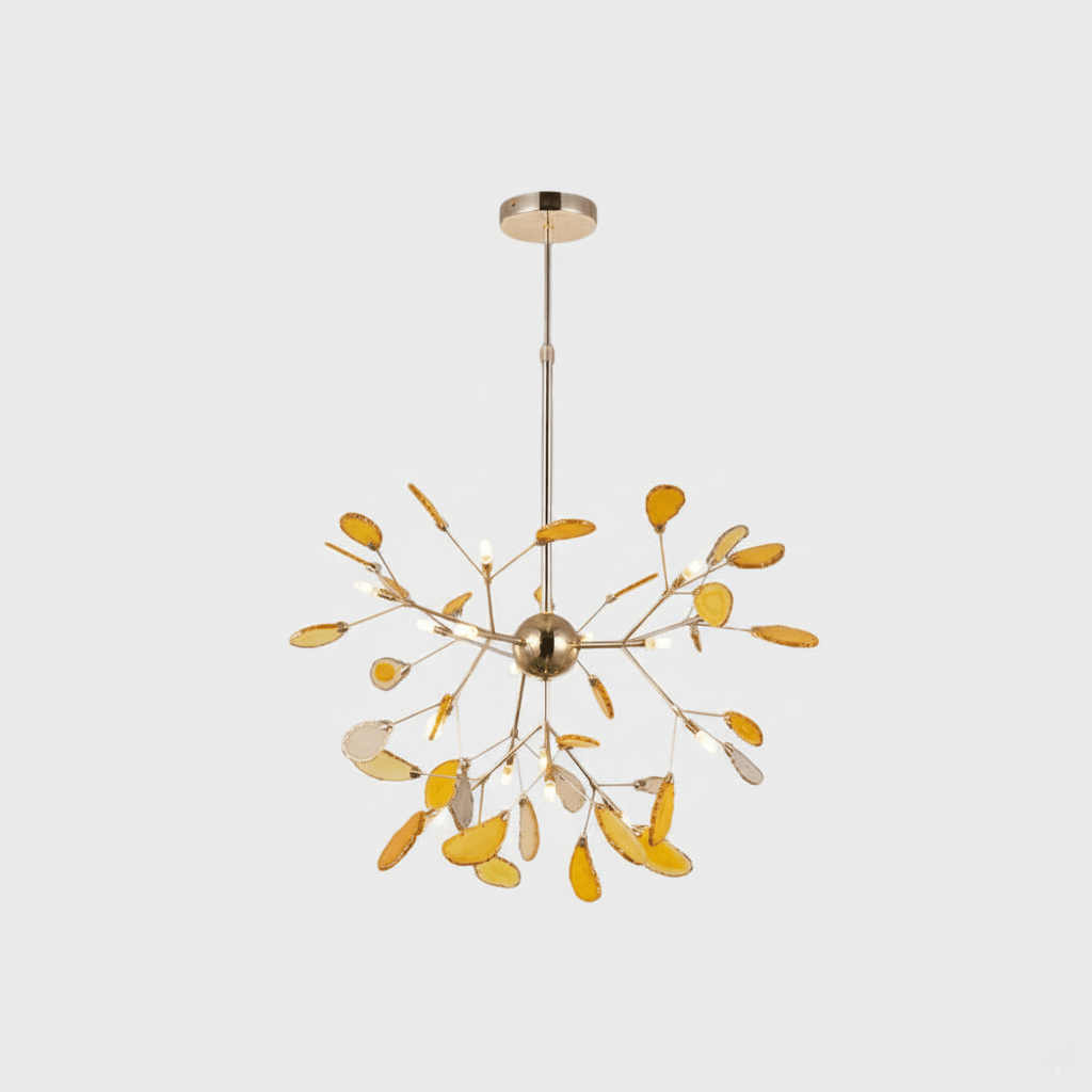 Calliste Natural Agate Rose Gold Branch Chandelier