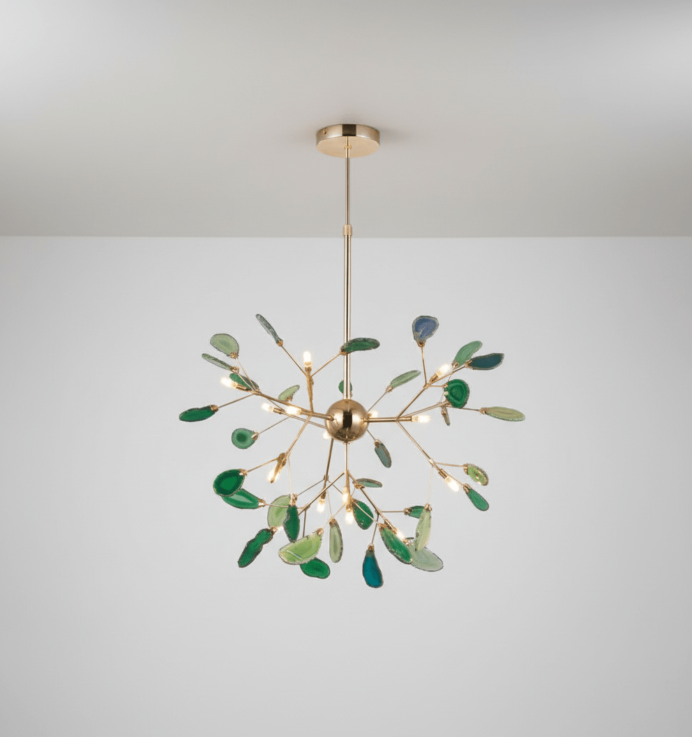 Calliste Natural Agate Rose Gold Branch Chandelier