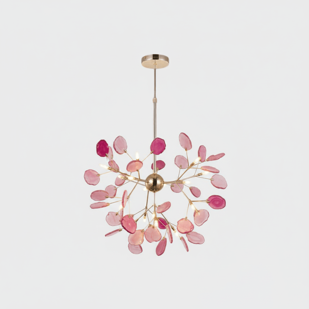 Calliste Natural Agate Rose Gold Branch Chandelier