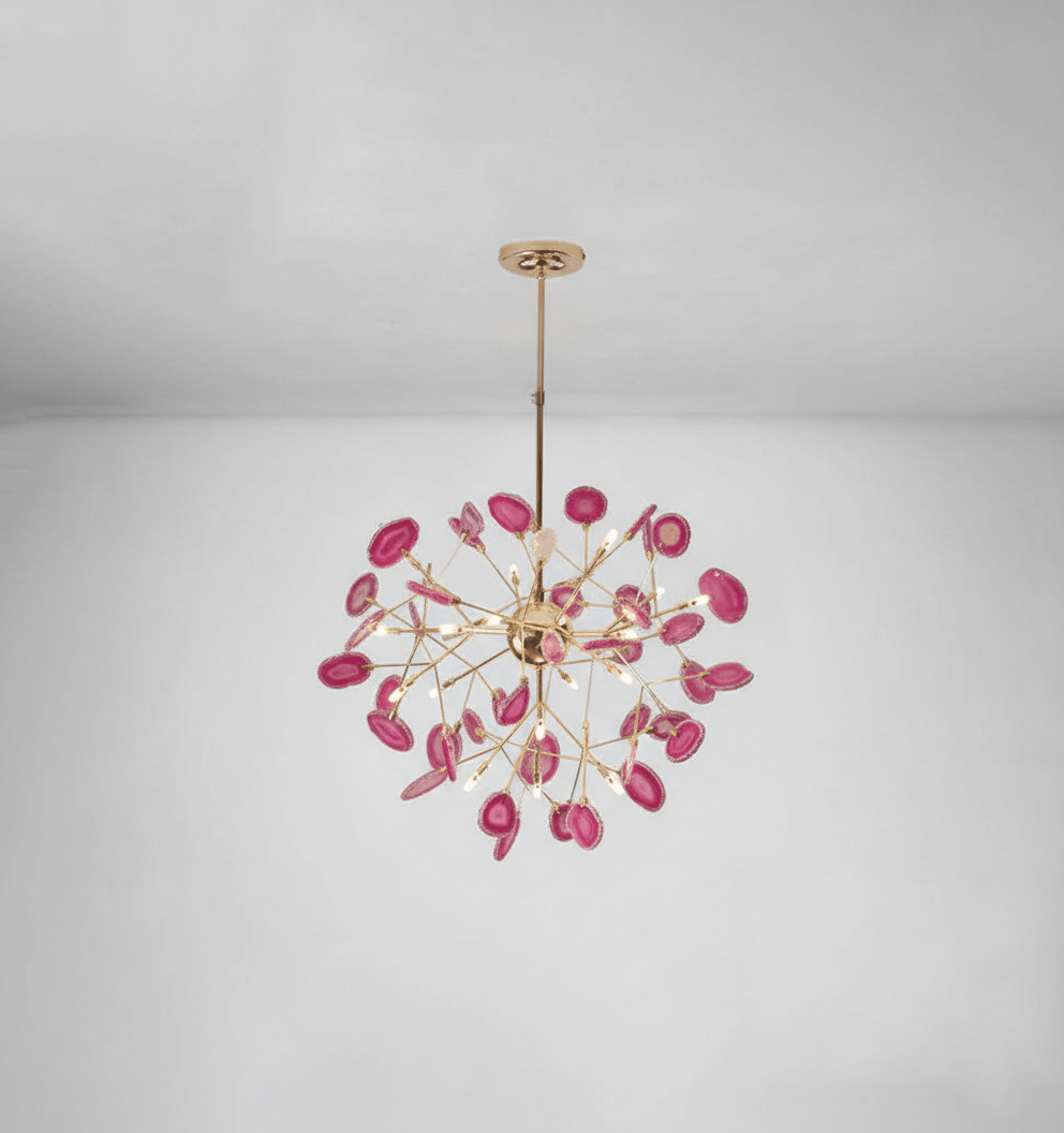 Calliste Natural Agate Rose Gold Branch Chandelier
