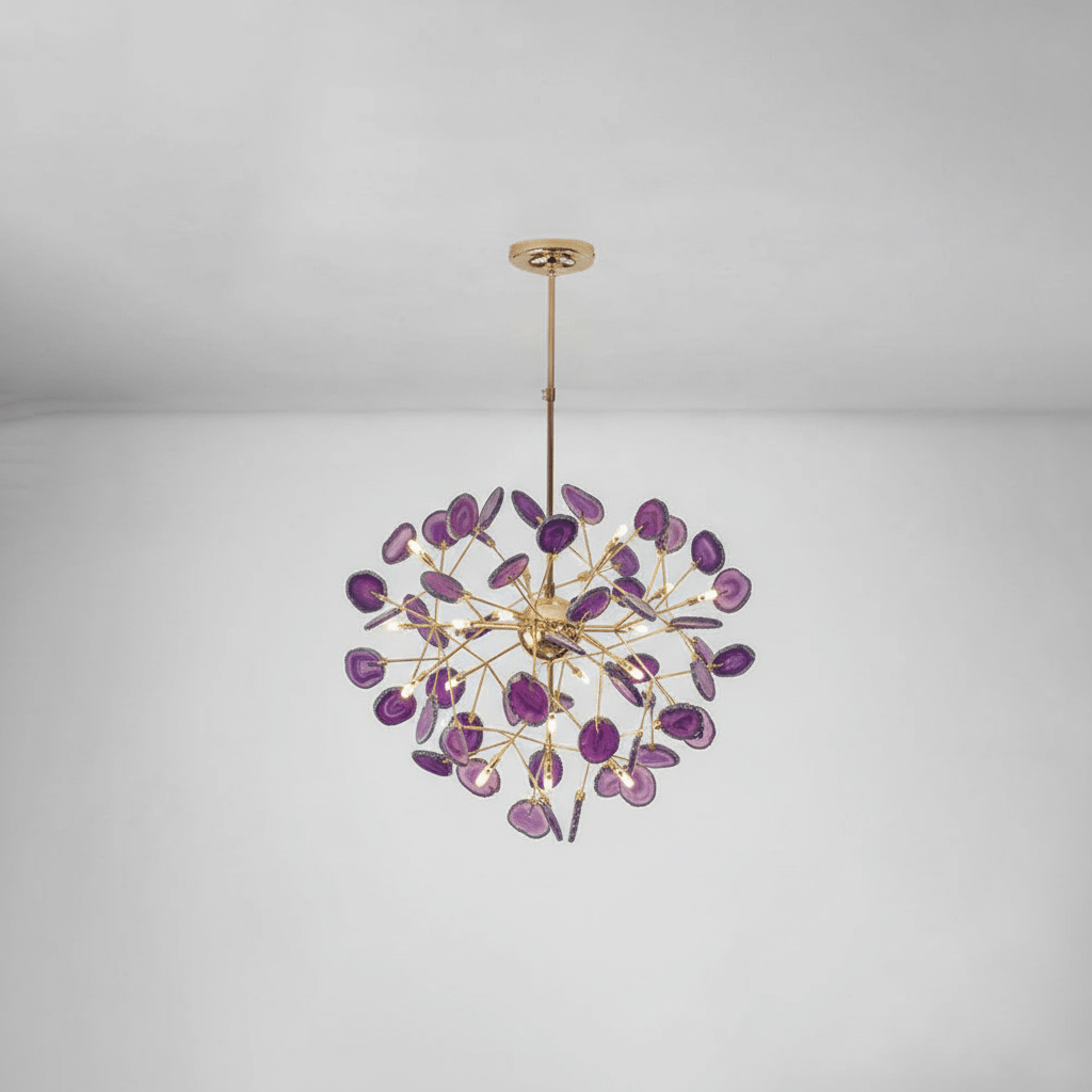 Calliste Natural Agate Rose Gold Branch Chandelier