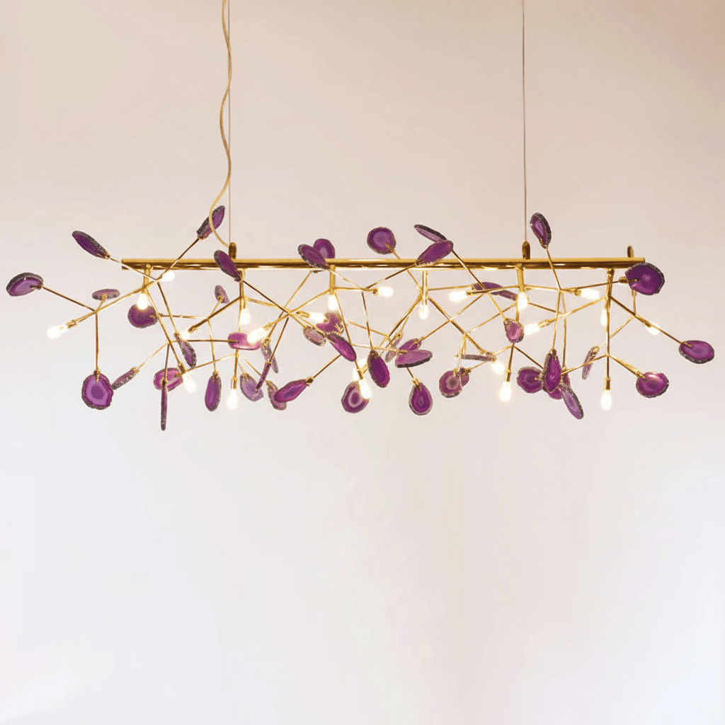 Calliste Natural Agate Rose Gold Branch Chandelier