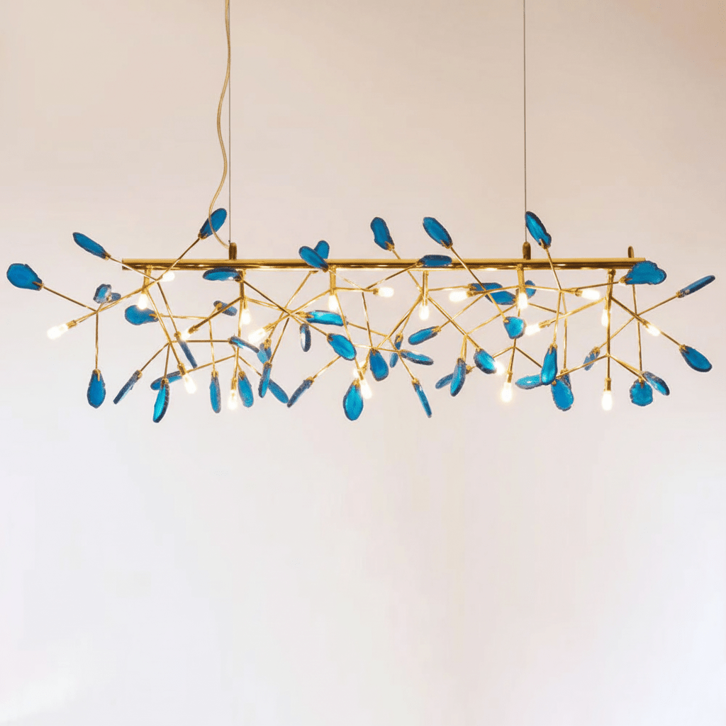 Calliste Natural Agate Rose Gold Branch Chandelier