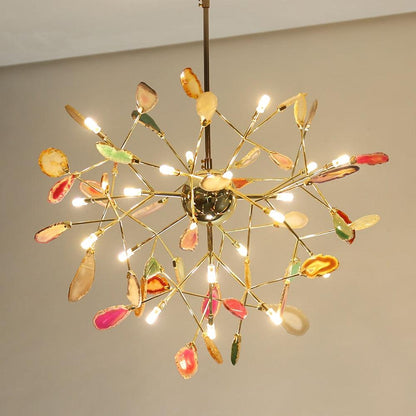 Calliste Natural Agate Rose Gold Branch Chandelier