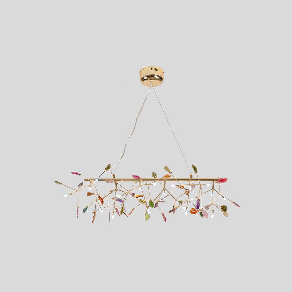 Calliste Natural Agate Rose Gold Branch Chandelier