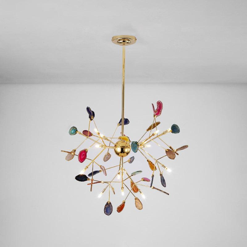 Calliste Natural Agate Rose Gold Branch Chandelier