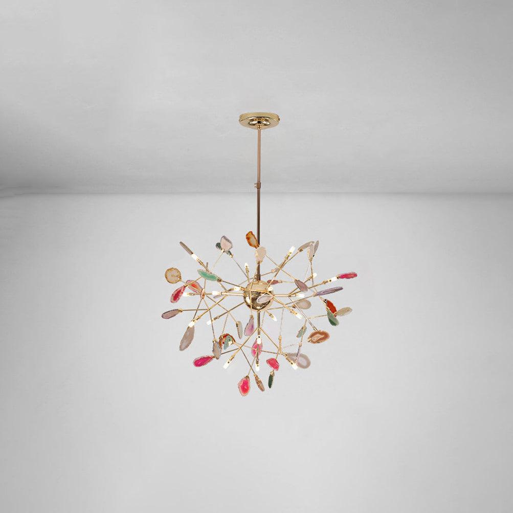 Calliste Natural Agate Rose Gold Branch Chandelier