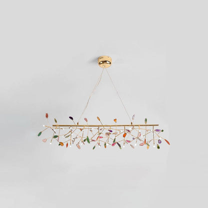 Calliste Natural Agate Rose Gold Branch Chandelier