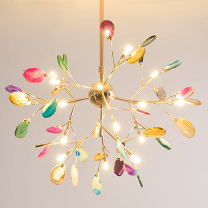 Calliste Natural Agate Rose Gold Branch Chandelier