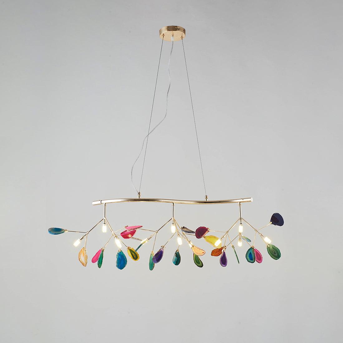 Calliste Natural Agate Rose Gold Branch Chandelier