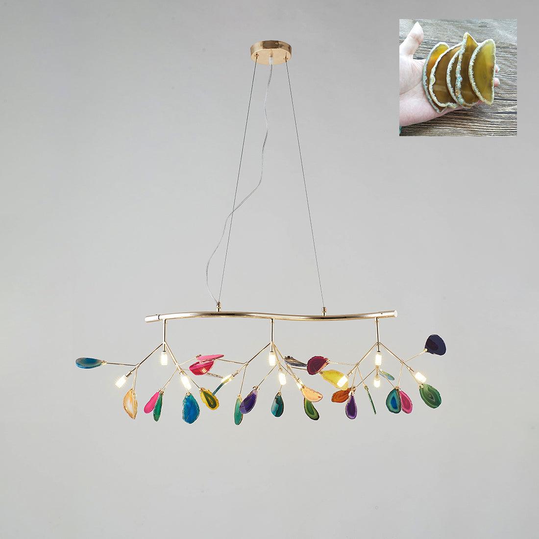 Calliste Natural Agate Rose Gold Branch Chandelier