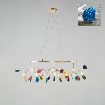 Calliste Natural Agate Rose Gold Branch Chandelier