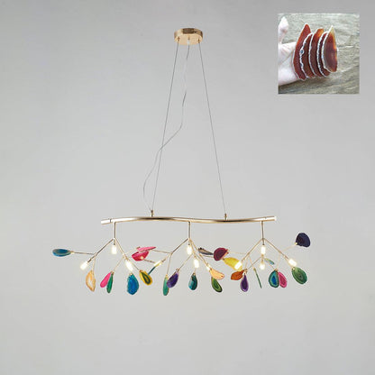 Calliste Natural Agate Rose Gold Branch Chandelier
