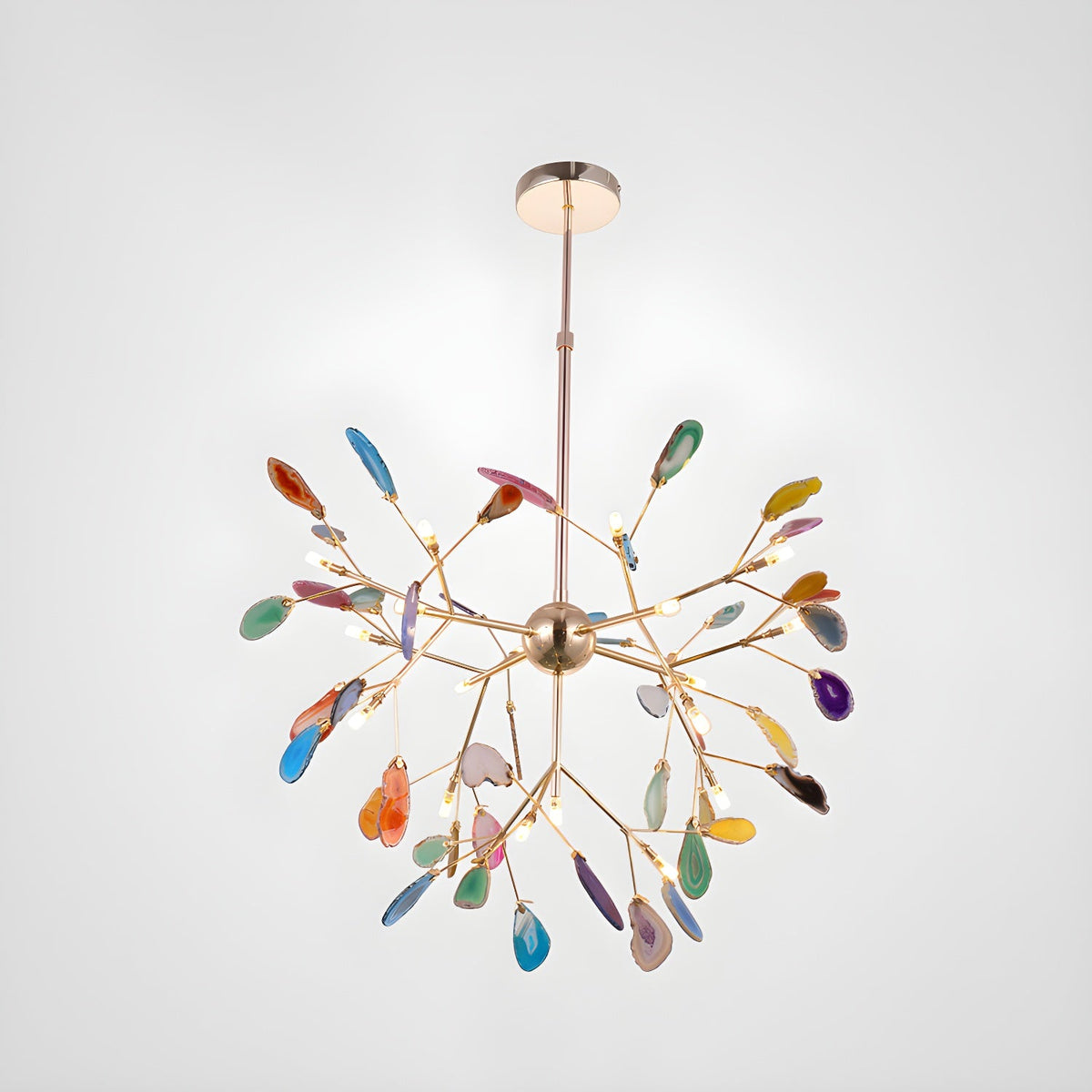 Calliste Natural Agate Rose Gold Branch Chandelier