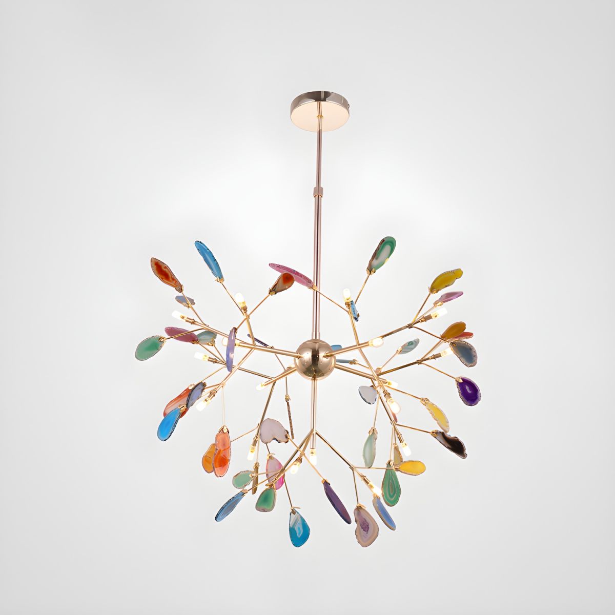 Calliste Natural Agate Rose Gold Branch Chandelier